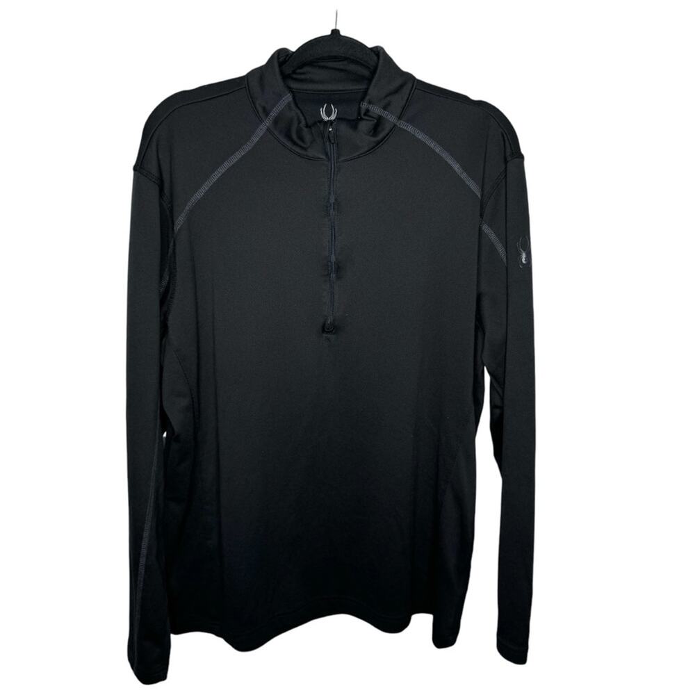SPYDER / black half zip performance long sleeve baselayer / LX